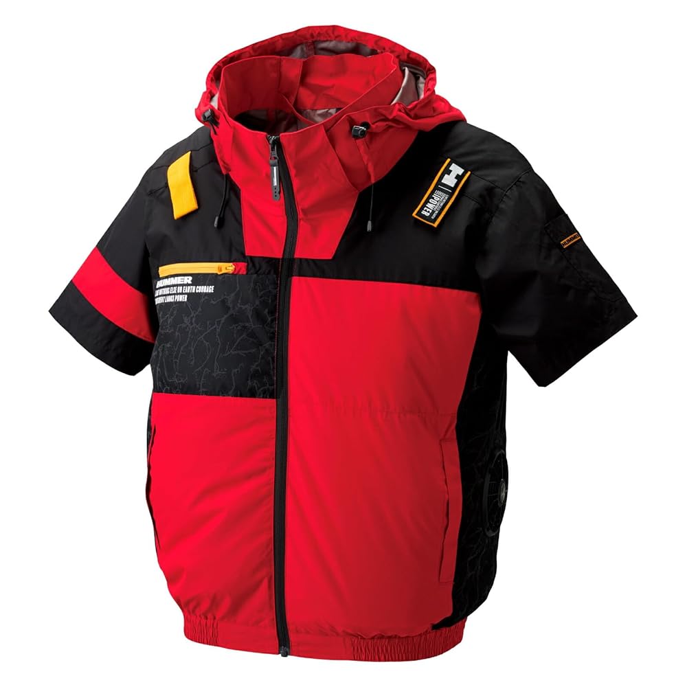 HUMMER【09905OD】 空調風神服半袖ブルゾン　LLサイズ　服のみ HUMMER 空調風神服 半袖ブルゾン 09905 サイドファン チタン
